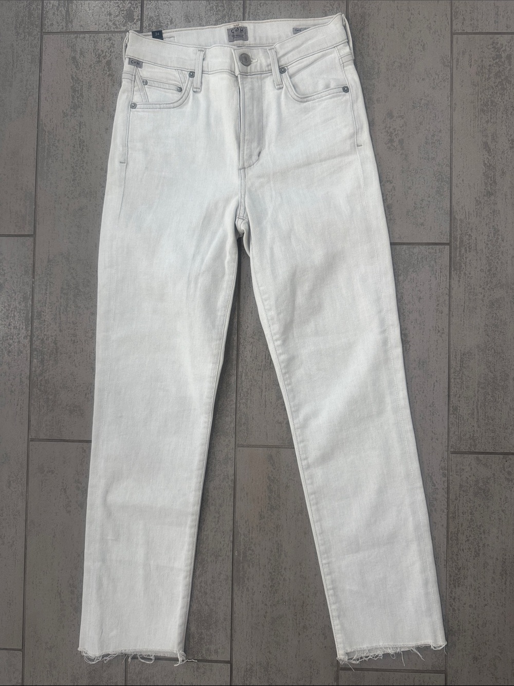 Citizens Of Humanity Pale Cream Straight-Leg Jeans